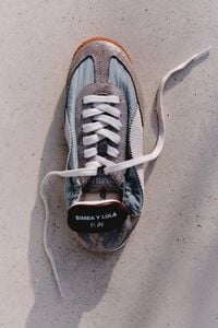 Metallic suede and green nylon 13 06 sneaker