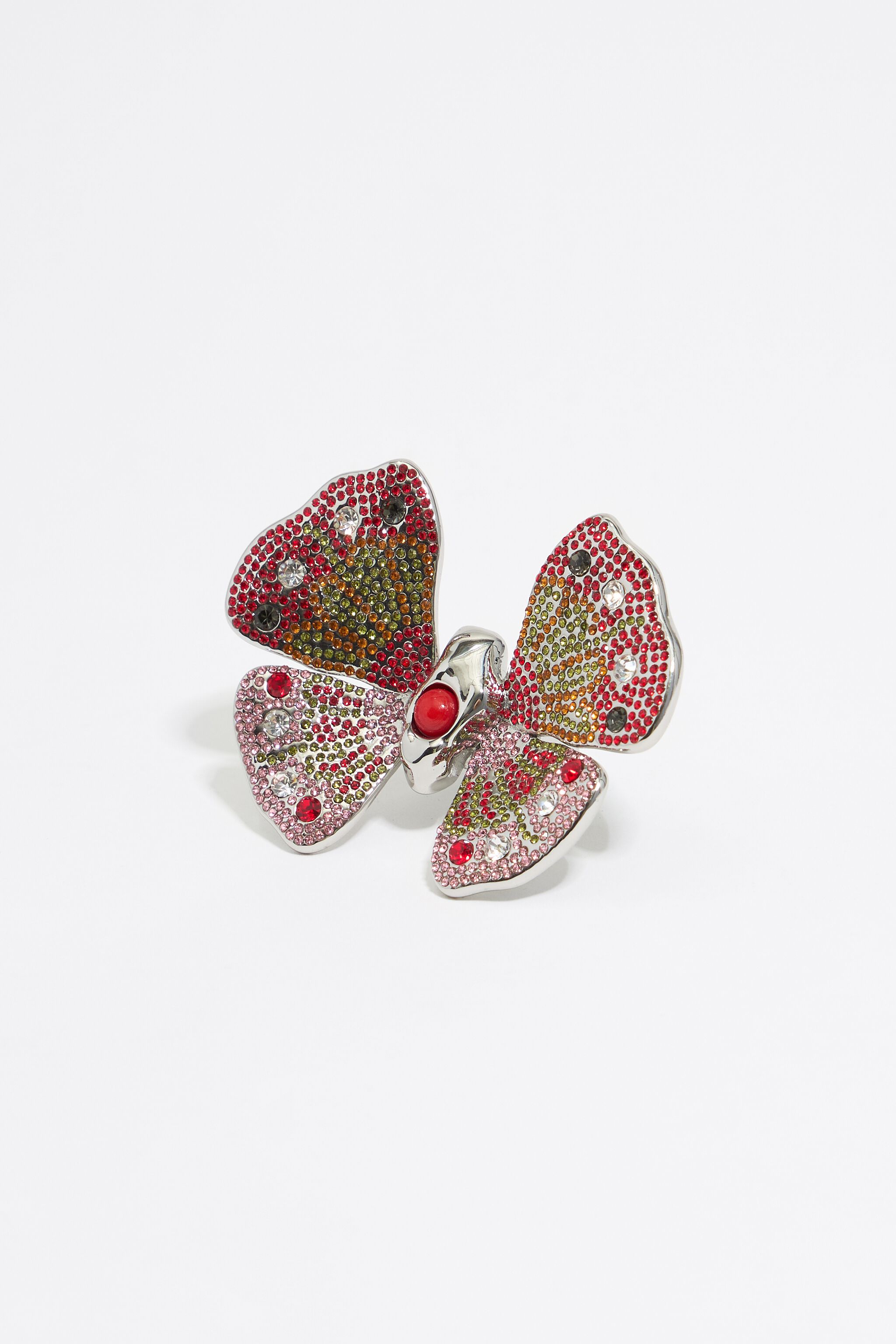 【BIMBA Y LOLA】クリスタル装飾バタフライリング Crystal butterfly silver ring