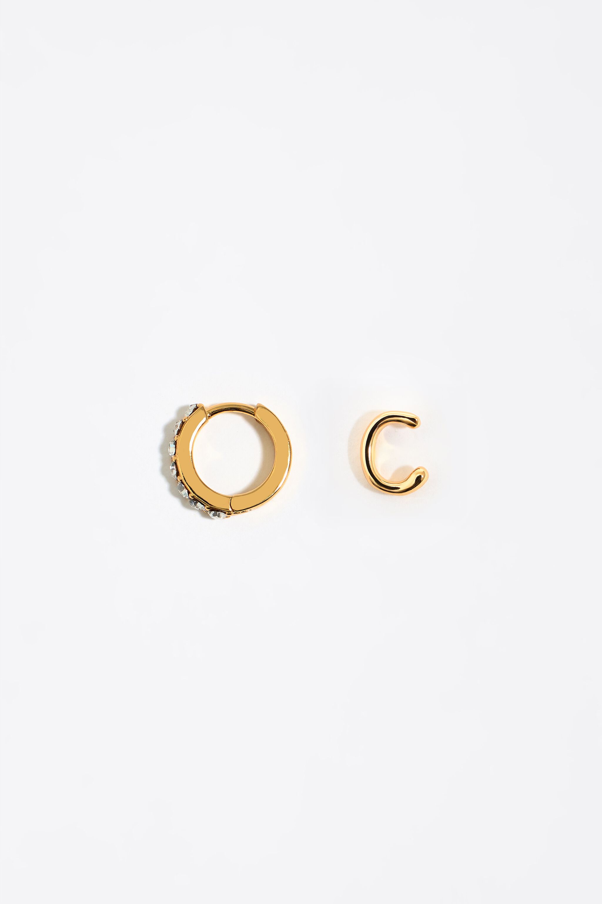Letter C crystal earrings