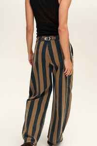 BARREL - Pantal&oacute;n denim hebilla rayas caf&eacute; claro