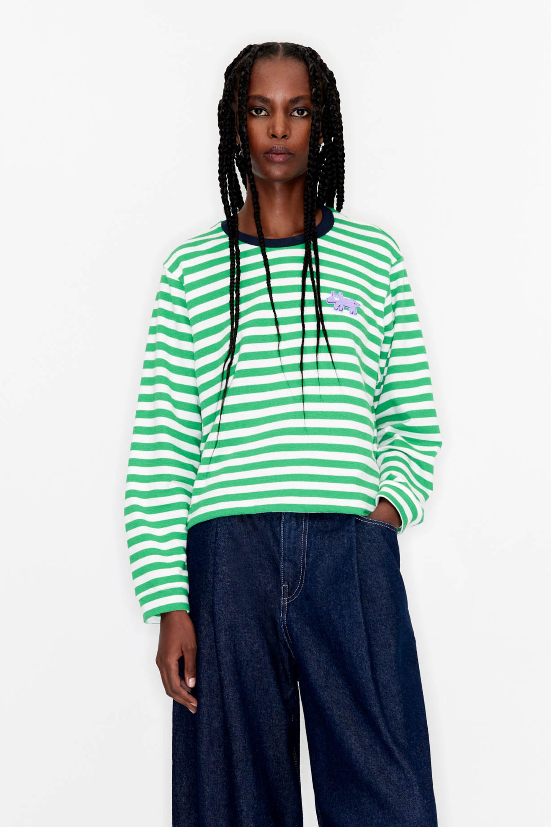 Green striped sweatshirt store