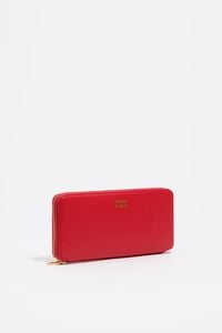 Large red leather horizontal wallet