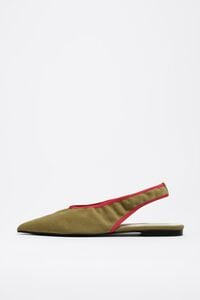 Zapatilla destalonada piel verde