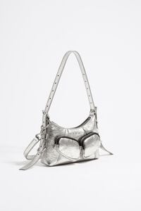 Bolsa hobo Pocket mini piel plateado