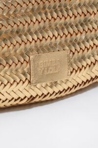Bolsa shopper grande trenzado piel oro