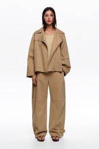 Pantal&oacute;n barrel ajustable algod&oacute;n camel