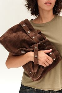 Bolsa shopper Snaps piel caf&eacute;