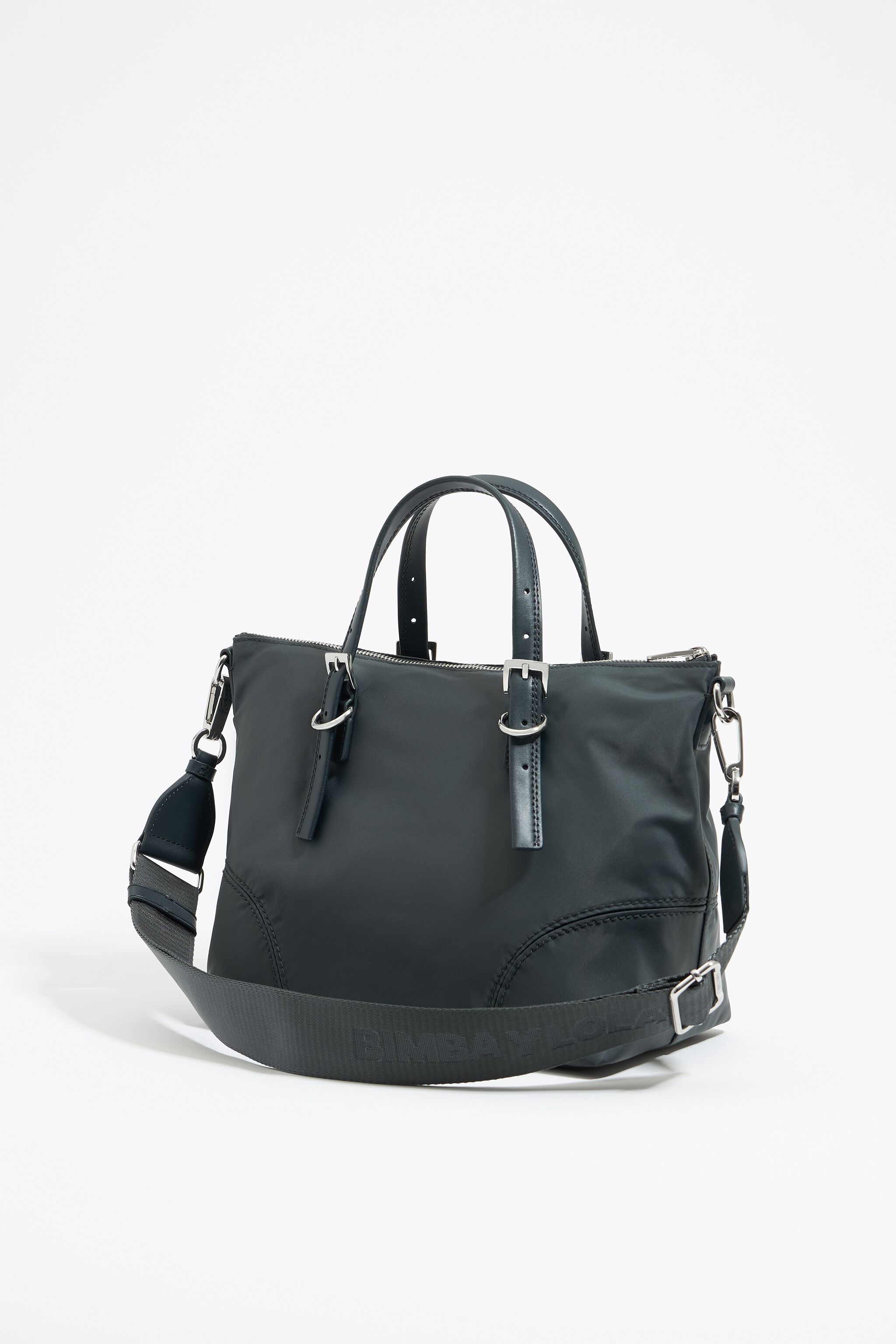 Bolsa shopper mediana nylon gris plomo
