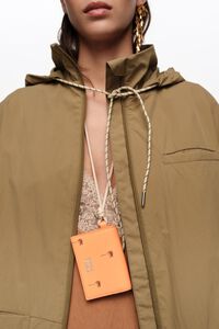 Tarjetero peque&ntilde;o piel Palms naranja sorbete