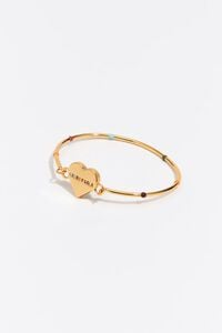 Multicolored heart logo rigid bracelet