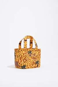 Yellow Leopard palms nylon mini bag