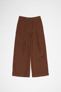 Pantal&oacute;n recto pinzas lino caf&eacute; lavado