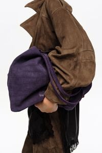 Bolsa shopper grande piel grabado cocodrilo morado