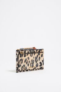 Cartera pocket nylon print Leopard natural