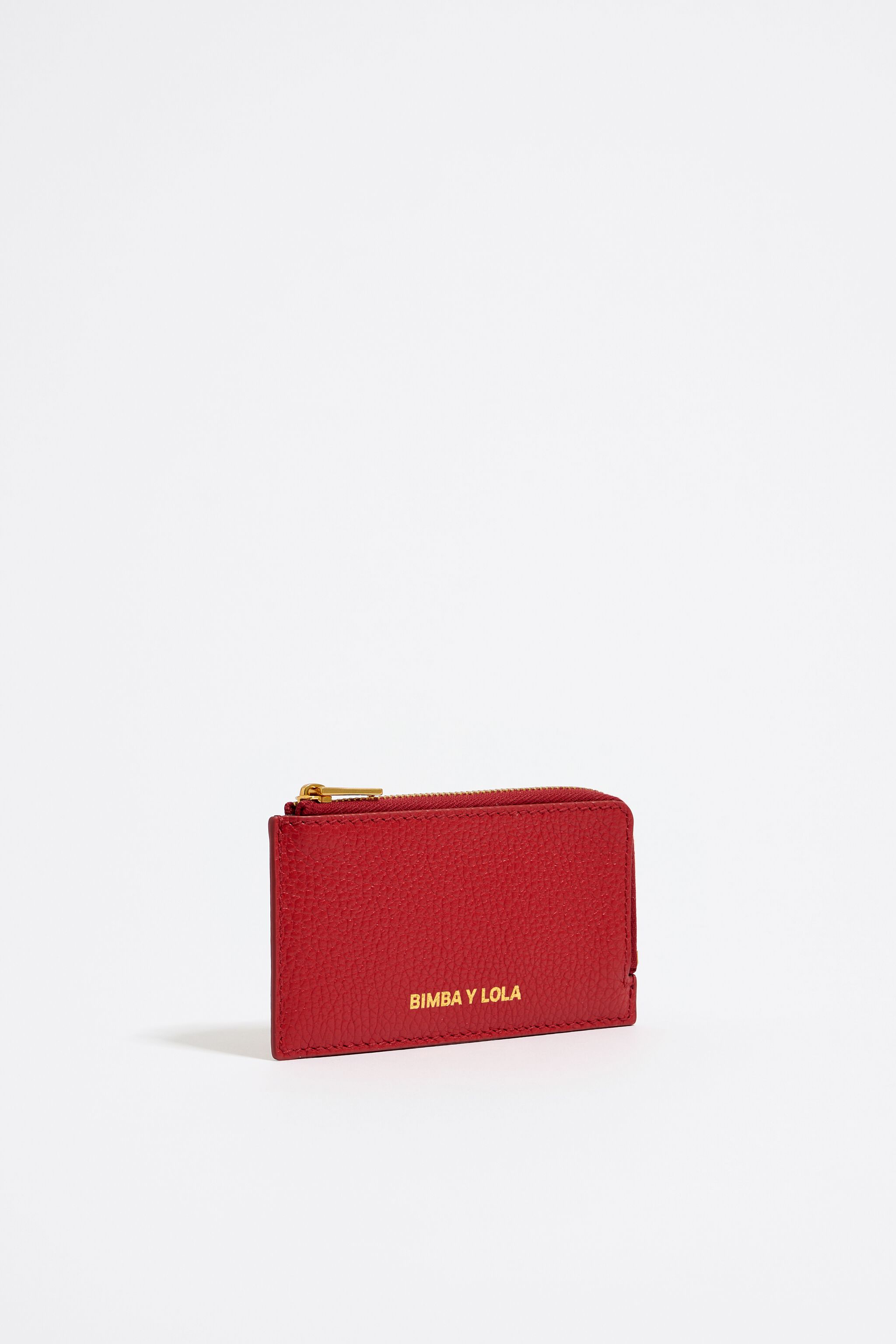 Red leather rectangular coin purse