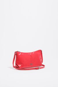 Bolsa bandolera mini piel brillante rojo &aacute;cido