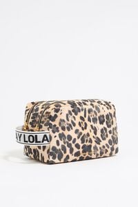 Neceser doble grande nylon print Leopard natural