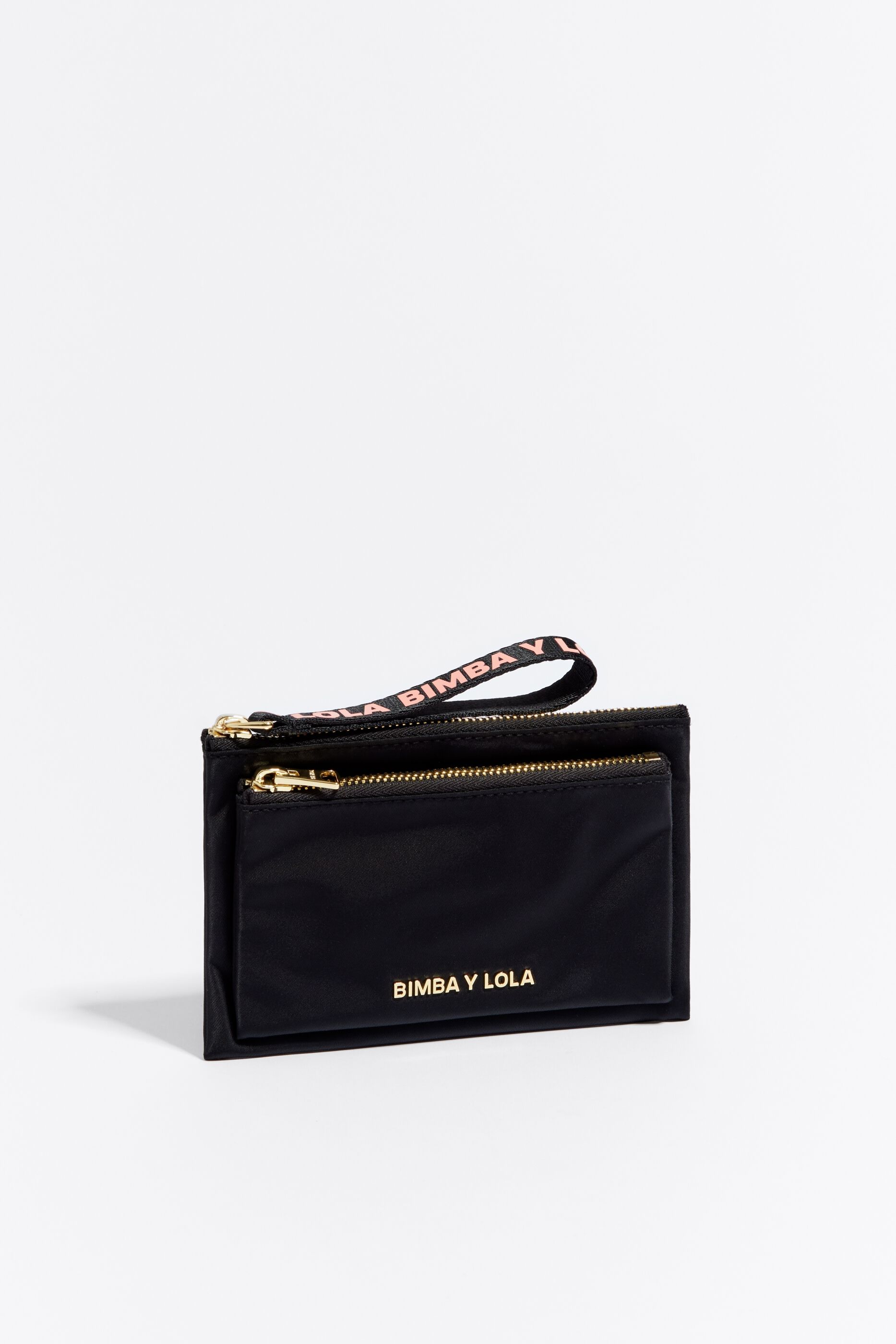 Cartera doble nylon negra