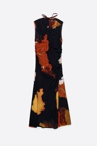 Vestido midi sisas rasgado Blot negro