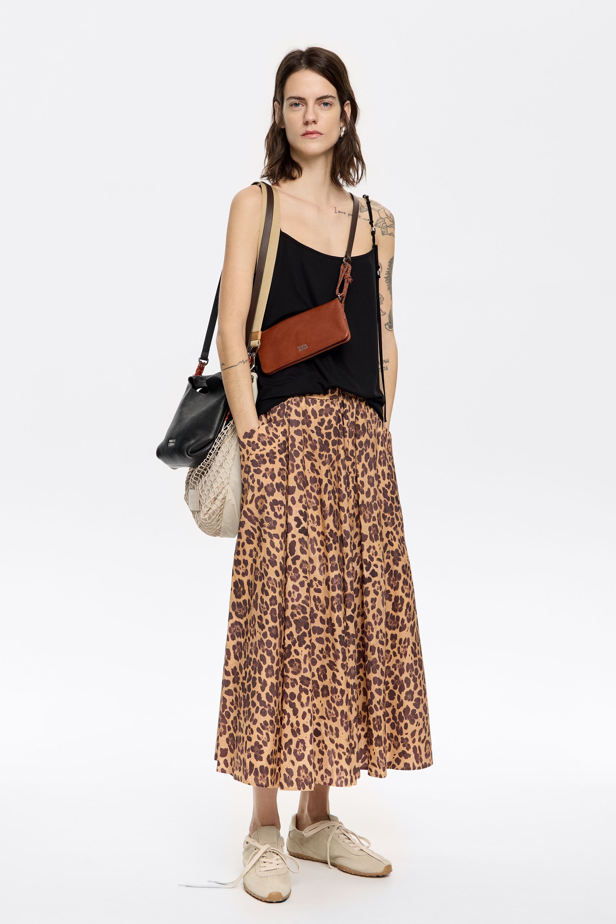 【Angelnumber555】韓国人気★Leopard Cancan Skirt viscose-leopard-slip-skirt-