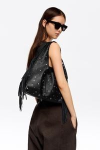 Bolsa Paper Bikini mediana piel flecos negra Bolsa Paper Bikini mediana piel flecos negra