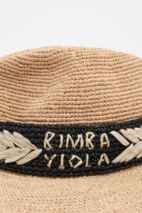 Gorro rafia cinta bordada