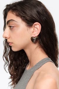 Aretes corazones resina &aacute;mbar
