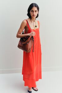 Red flared A-line dress