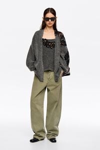 Long dark gray lace cardigan Long dark gray lace cardigan
