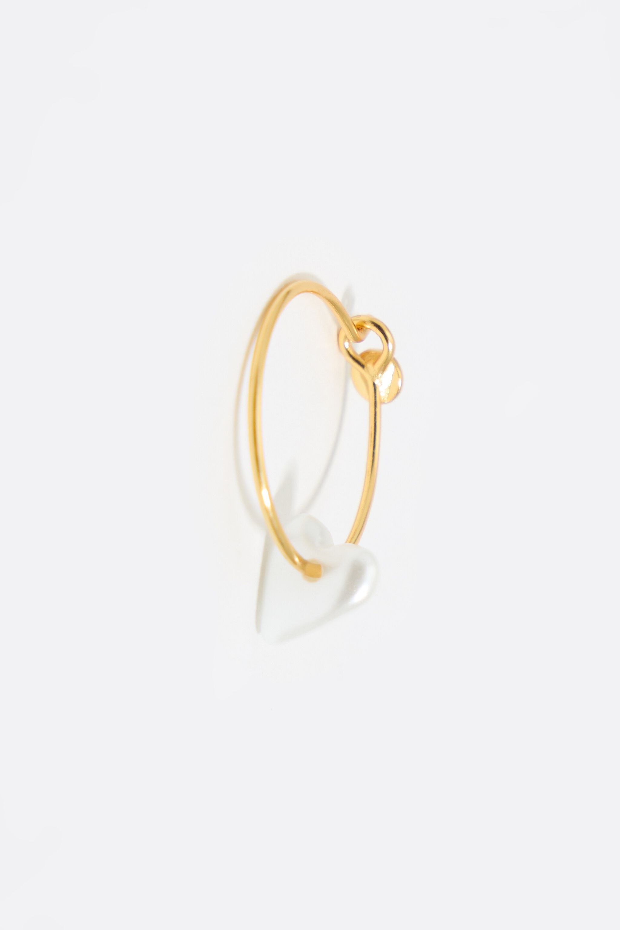 Pearl heart hoop earrings