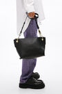 Bolso bandolera trapecio M piel negro Bolso bandolera trapecio M piel negro