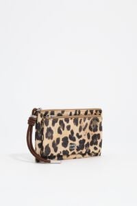 Cartera pocket nylon print Leopard natural