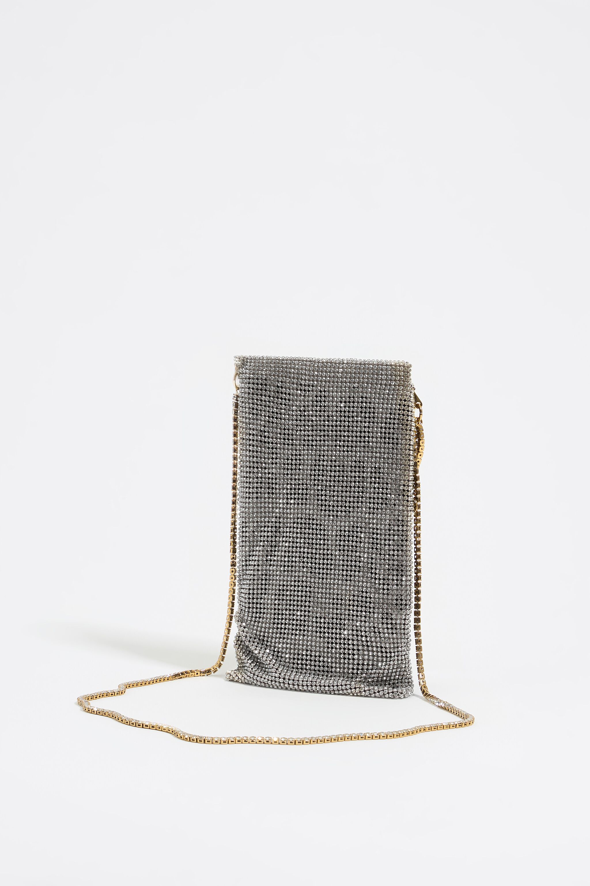 超歓迎された Mini silver bag crystals mesh metallic ジャケット・アウター