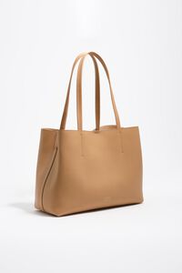 Hazelnut medium leather shopper bag
