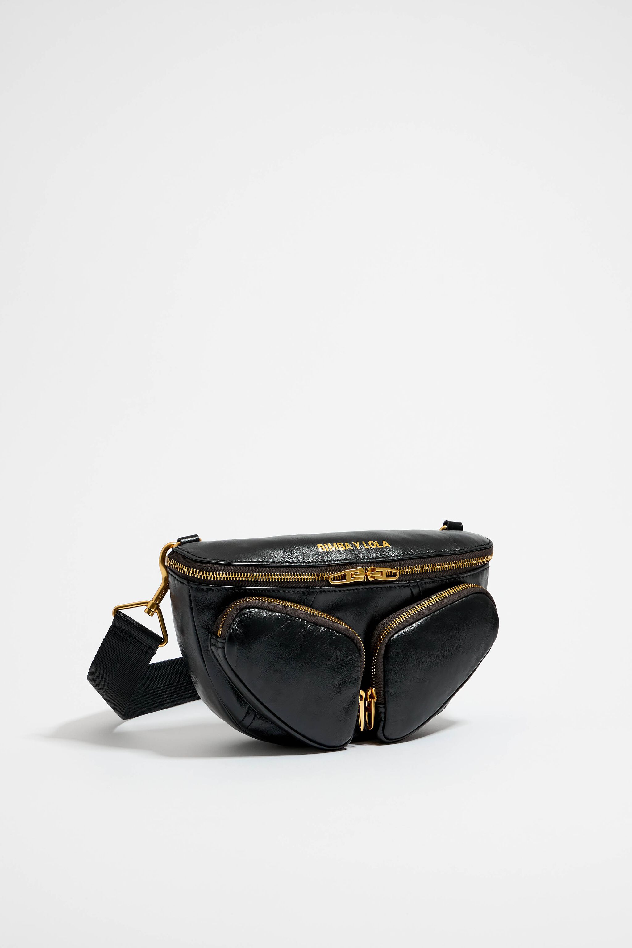 Bolsa cangurera Pocket peque a piel negra