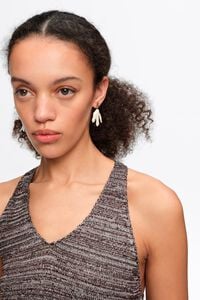 Aretes pez perla dorado envejecido