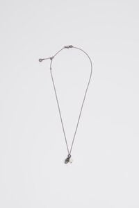 Collar caracola y perla plateado envejecido