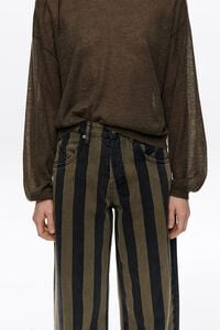 BARREL - Pantal&oacute;n denim rayas caqui