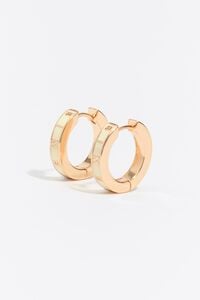 Medium ivory logo hoop earrings