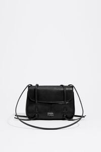 Bolsa mini de solapa piel negra