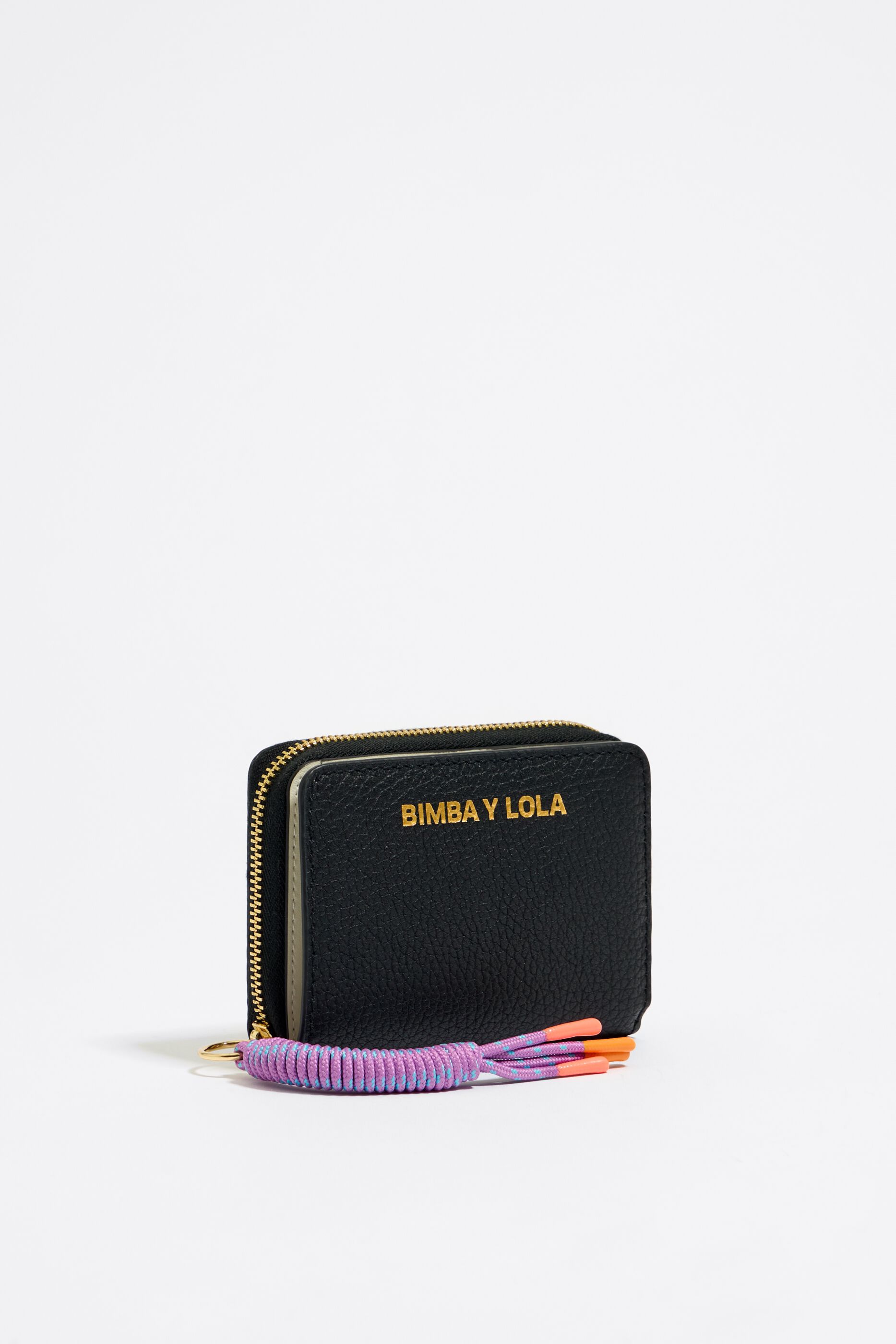 Cartera solapa piel negra