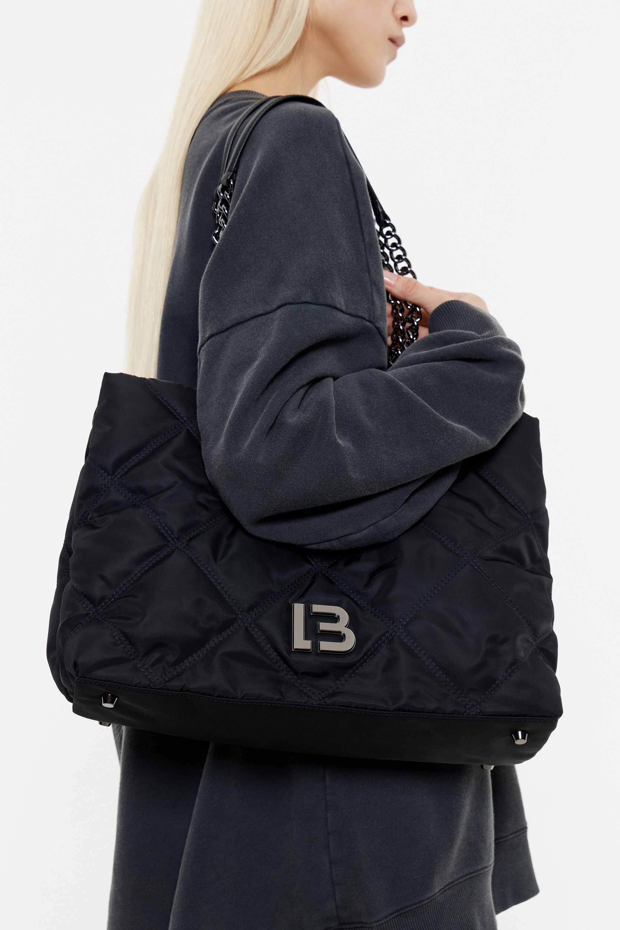 Bolso shopper nylon negro online