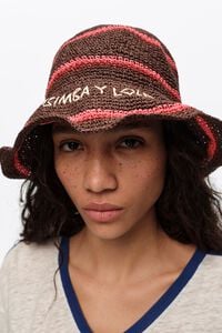 Gorro rafia papel caf&eacute;