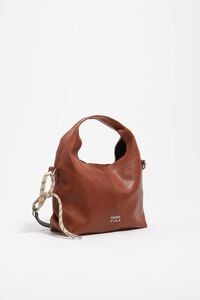 Bolsa bandolera Paper peque&ntilde;a piel tostado oscuro
