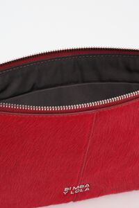 Medium lava leather zipped make-up clutch