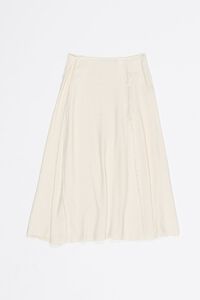Beige flared A-line midi skirt