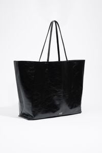 Bolsa shopper maxi piel brillo negro