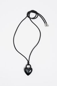 Collar cordón corazón candado negro Collar cordón corazón candado negro