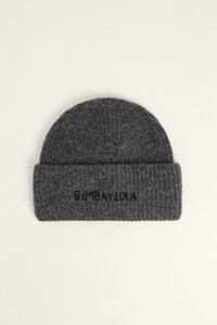 Gorro tejido mezcla lana gris