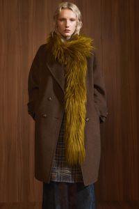 Abrigo maxi solapas doble faz café oscuro